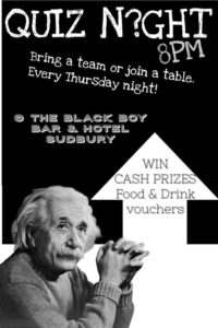 Pub Quiz ever Thursday from 8pm